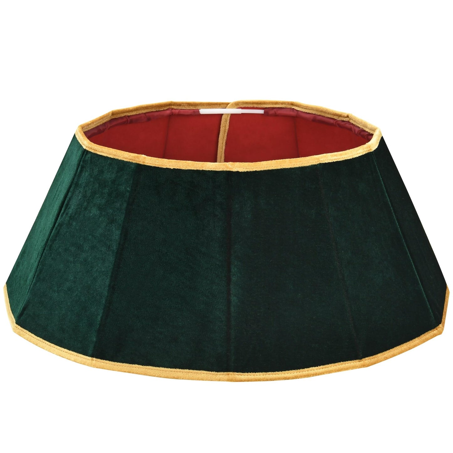 ONGLYP Christmas Tree Collar,25.5'' Velvet Christmas Tree Skirt Foldable Xmas Tree Stand Base Cover,Easy Set Up Tree Collar for Artificial Trees Holiday Home Decoration (Dark Green)