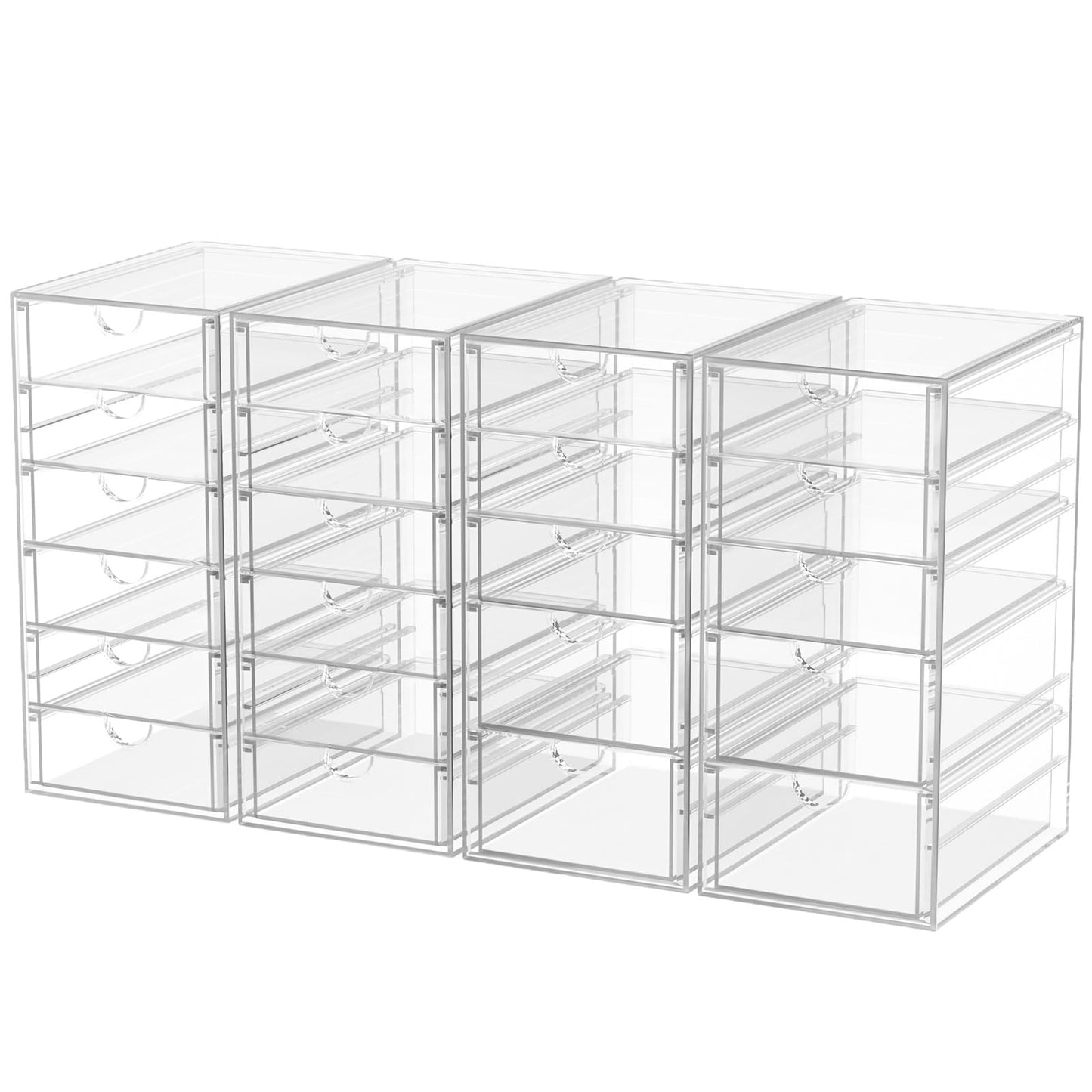 caktraie Desk Organizers And Accessories With 22 Drawers, 4 Pack Office Desktop Drawers, Plastic Makeup Organizer Containers Bins With Drawers Desk Organization, Bathroom Organizers Storage Case Box