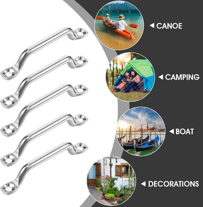 Bimini Top Strap Footman Loop Pad Eye - 316 Stainless Steel | 20/40 Pcs with Screws for Kayak, Boat, Canoe Rigging