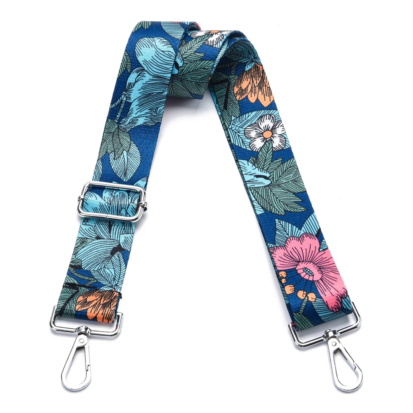 LVYOUME Wide Purse Strap Adjustable Replacement Crossbody Bag Strap Silver Hardware Shoulder Straps for Canvas Tote Handbags