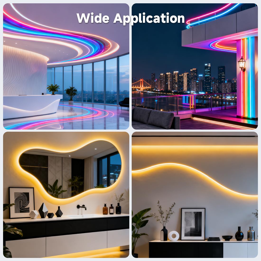 BTF-LIGHTING Silicone LED Channel System 16.4Ft Flexible Milky White Cover DIY Spotless Tube for ≤6mm Width LED Strip,Neon Rope Light Channel Diffuser, for Kitchen Cabinet, Room, Patio(No LED Strip)