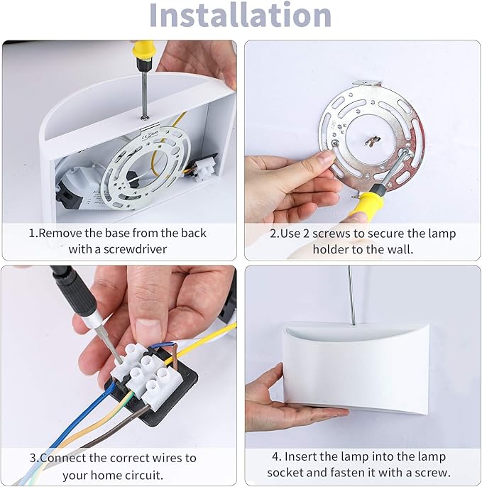 Lightess Indoor LED Wall Lamp 12W Dimmable Up Down Wall Light for Living Room Bedroom Hallway Staircase Cool White