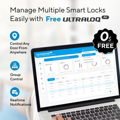 ULTRALOQ U-Bolt Pro WiFi Smart Lock with Door Sensor, 8-in-1 Keyless Entry Door Lock with Fingerprint ID, App Remote Control, Built-in WiFi Keypad Deadbolt, Auto Unlock, IP65 Waterproof, Easy Install