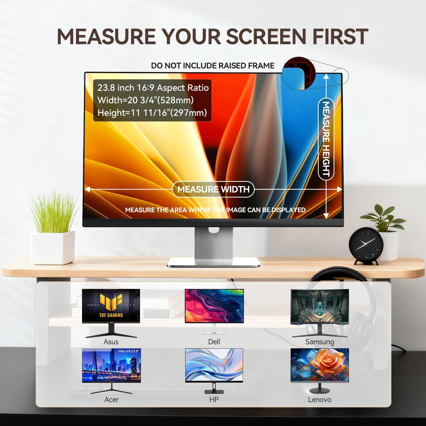 Yamaya Laptop Privacy Screen 23.8 Inch, Removable 16:9 Aspect Privacy Filter Screen Protector for 23.8 Inch Laptop