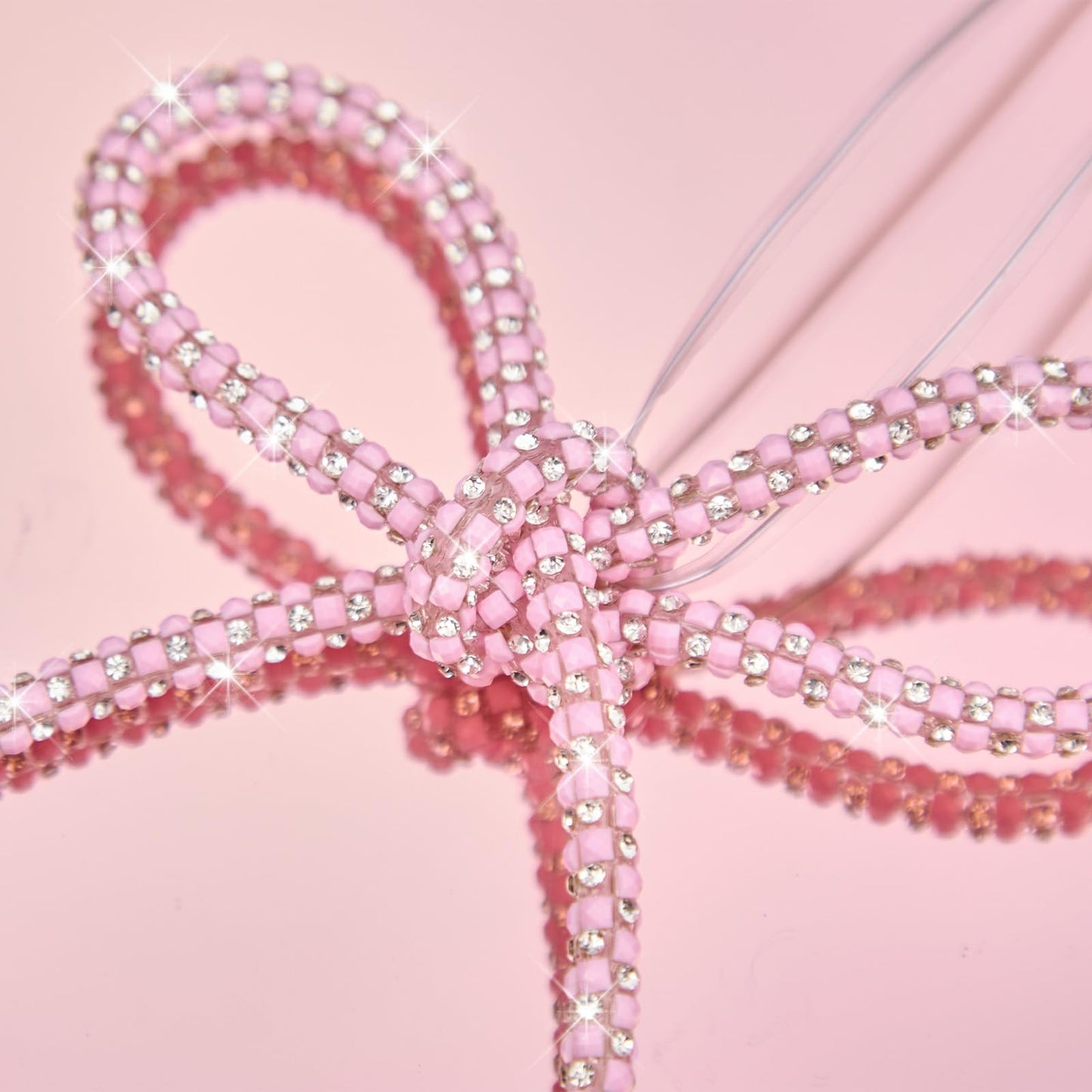FLAIR GIFTS 6 Pcs 4.3" x 6" 2026 Christmas Bows for Decor, Mix Pink Sparkly Glitter Rhinestone Bow Ornaments with Twist Tie for Decoration, Wreath, Garland, Gift Wrapping