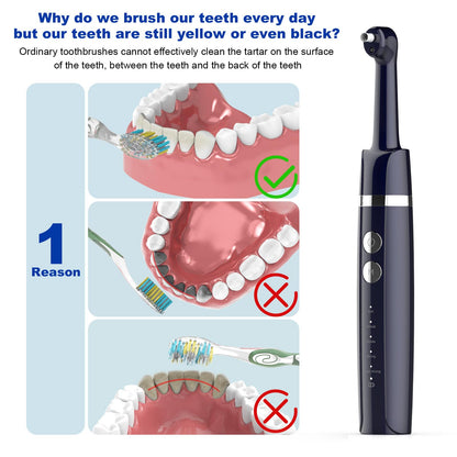 Tooth Polisher,Teeth Polishing Kit for Daily Cleaning,Polishing Then Whitening of Tooth (Professional Toothpaste Include),USB Rechargeable Dental Polisher with LED Light,6 Heads,5 Speed Modes