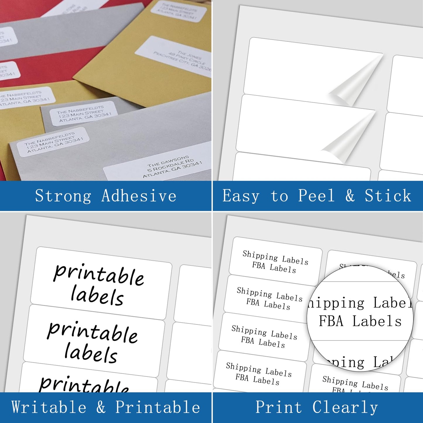 3000 Address Labels, BESTIKER 1” x 2-5/8” Printable Mailing Label for Envelopes, 30up Labels White Stickers for Laser Inkjet Printers, FBA Barcode Label 100 Sheets