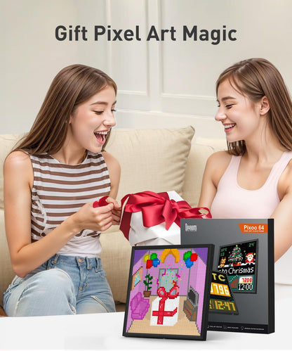Divoom Pixoo-64 - WiFi Pixel Cloud Digital Frame with APP Control,64 X 64 LED Panel Display Frame for Gaming Room Decoration/Social Media Fans Counter