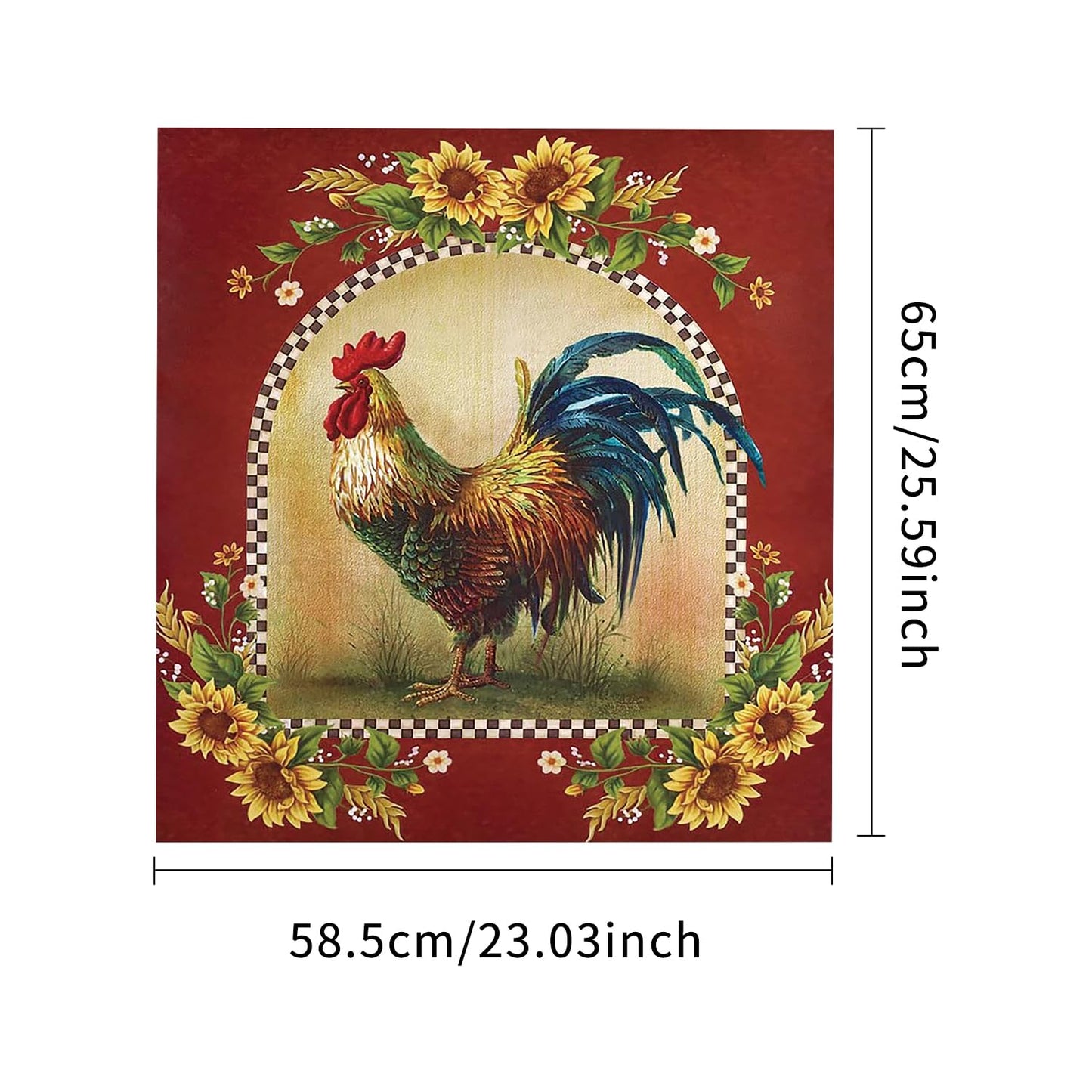 23 W x 26 H inches Dishwasher Cover Decorative Magnet Rooster Kitchen Dishwasher Covers for The Front Dishwasher Door Magnet