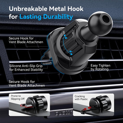 Vent Car Phone Holder Mount, Air Vent Cell Phone Holder Hands Free Phone Stand for iPhone, Samsung, Smartphone, Cellphone Mount for Interior Car Accessories, Carbon-Fibers Black