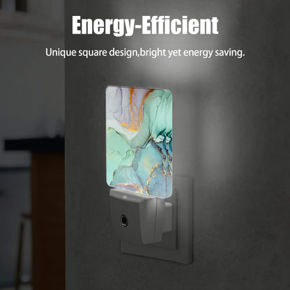 Jopowide Green Marble Dusk to Dawn Night Light, Auto Sensor Lamp Home Indoor Stairway Kitchen Corridor, Night Lights Plug into Wall Decor, Boys Girls Women Men Room Gifts