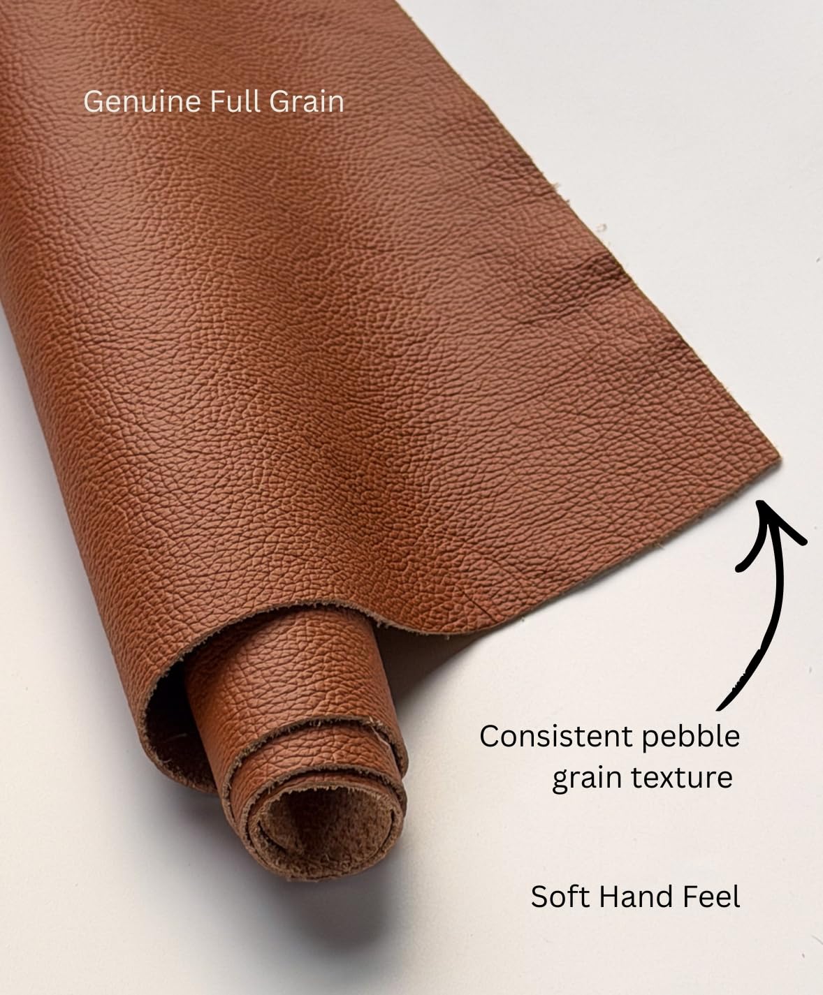 12'' x 24'' Genuine Full Grain Cowhide Leather Sheet — Soft Leather for Upholstery Repair, Handbags, Wallets, Sewing, Crafts, & DIY Projects — 1.1-1.3mm (3oz) Pre-Cut (Cognac Brown, 3 Pieces)