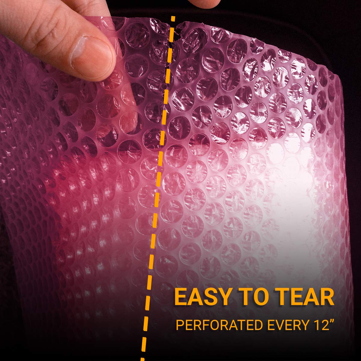 Anti-Static Bubble Cushioning Wrap Roll 2 Pack 3/16" Air Bubble 12 Inch x 72 Feet Total, Perforated Every 12 Inch with 20pcs Fragile Stickers Packing Supplies for Heavy-Duty Moving Shipping
