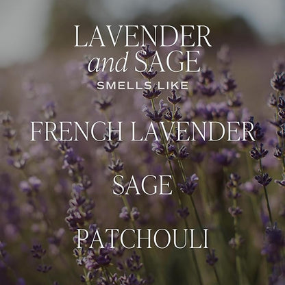 Sweet Water Decor Lavender and Sage Candle - Soy Candle for Home - Lavender, Sage, Patchouli Spa - 11oz White Jar with Wood Lid, 50+ Hour Burn Time, Made in The USA