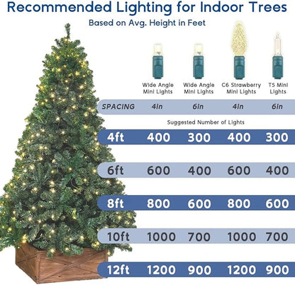 Novelty Lights 50ft 100 LED Warm White Christmas Lights Outdoor/Indoor, 6" Spacing, Green Wire String Lights for Festive Xmas Lighting, IP55, UL Listed, Dimmable, Connectable