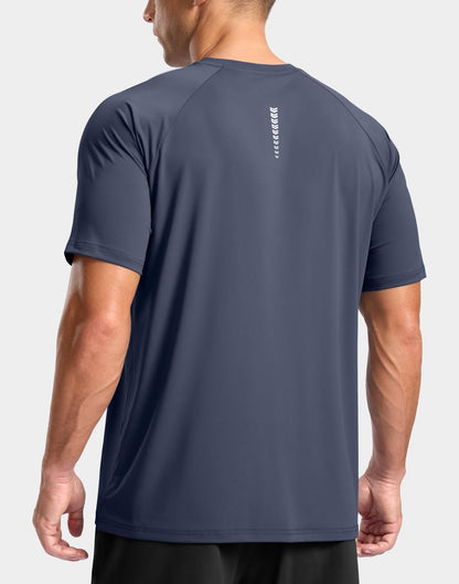 G Gradual Men's Athletic Workout T-Shirts Moisture Wicking Cooling Running Shirts Short Sleeve Performance Tee for Gym Tennis(Dusty Blue,L)