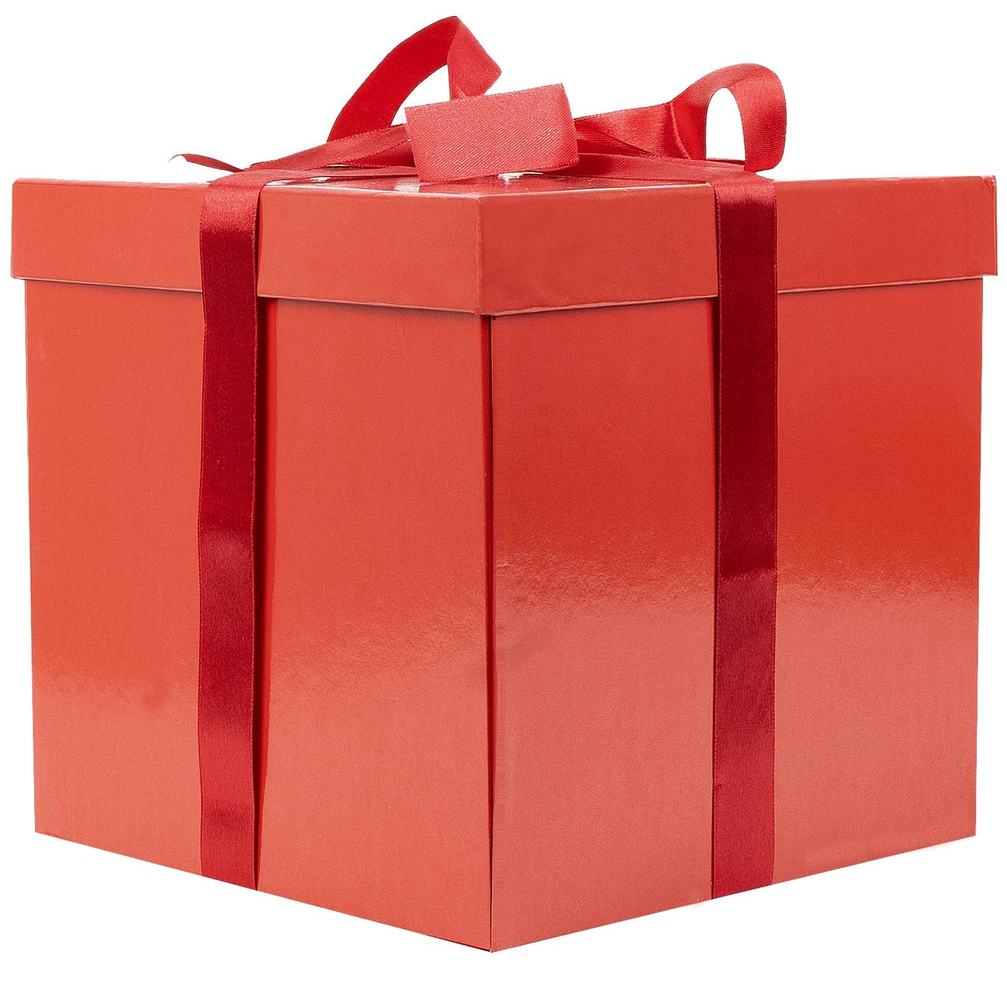 XiaosRen 9" Medium Gift Box with Lid and Paper Filler, Red Gift Box with Ribbon for Christmas, Birthday, Valentine's Day, Anniversarry Presents Wrapping.