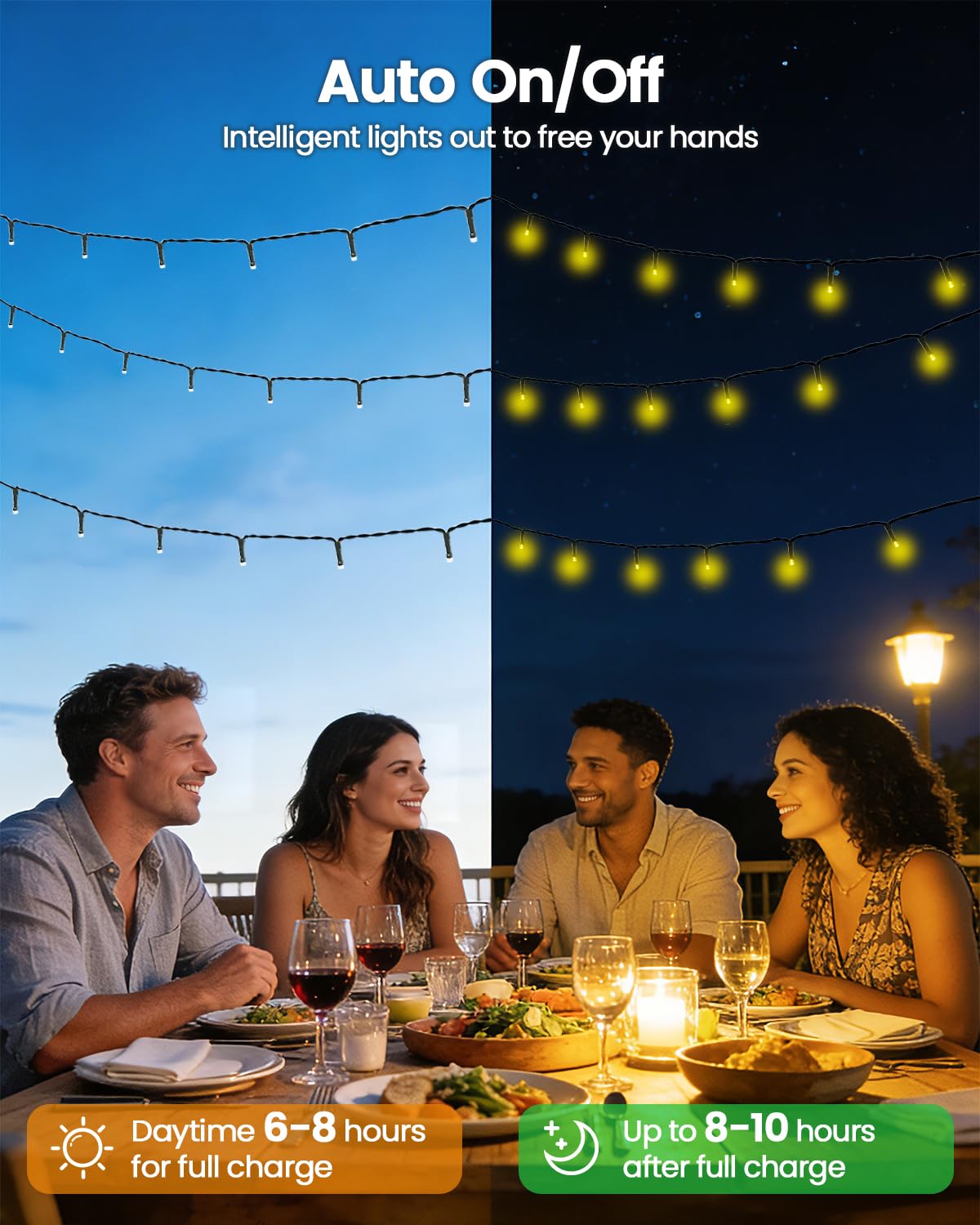 2Pack 240LED Solar String Lights Outdoor Waterproof | Solar Christmas Lights with 8 Modes & Memory, Auto On/Off Solar String Lights for Outside Xmas Tree Garden Yard Patio Wedding Decor (Warm White)