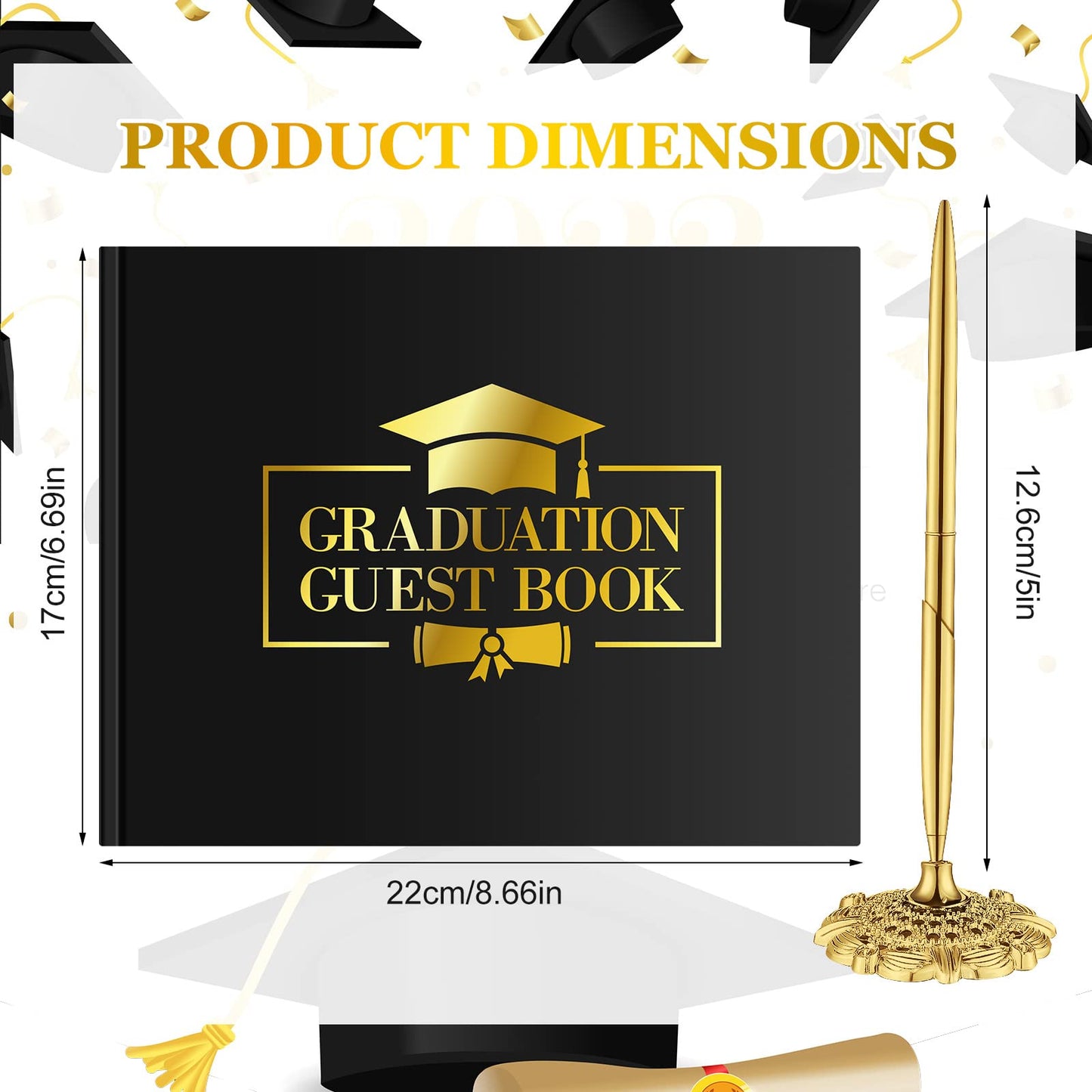 Class of 2026 Graduation Guest Book with Signature Pen Graduation Signing Book Grad Party Sign in Journal Memory Scrapbook for Message Keepsake Autograph School Students Gifts