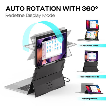 Mobile Pixels Geminos (2 x 24 inch) IPS Dual Stacked Computer Monitors with 65W USB-C Charging, 1080P Webcam&Speakers, All-Inclusive Workstation PC Monitor, USB-A/USB-C/HDMI, Ergo Design(2 Monitors)