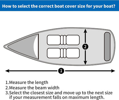 Trailerable Boat Cover - 16'-18.5' Heavy Duty 800D Waterproof | Fits V-Hull, Fishing & Runabout Boats