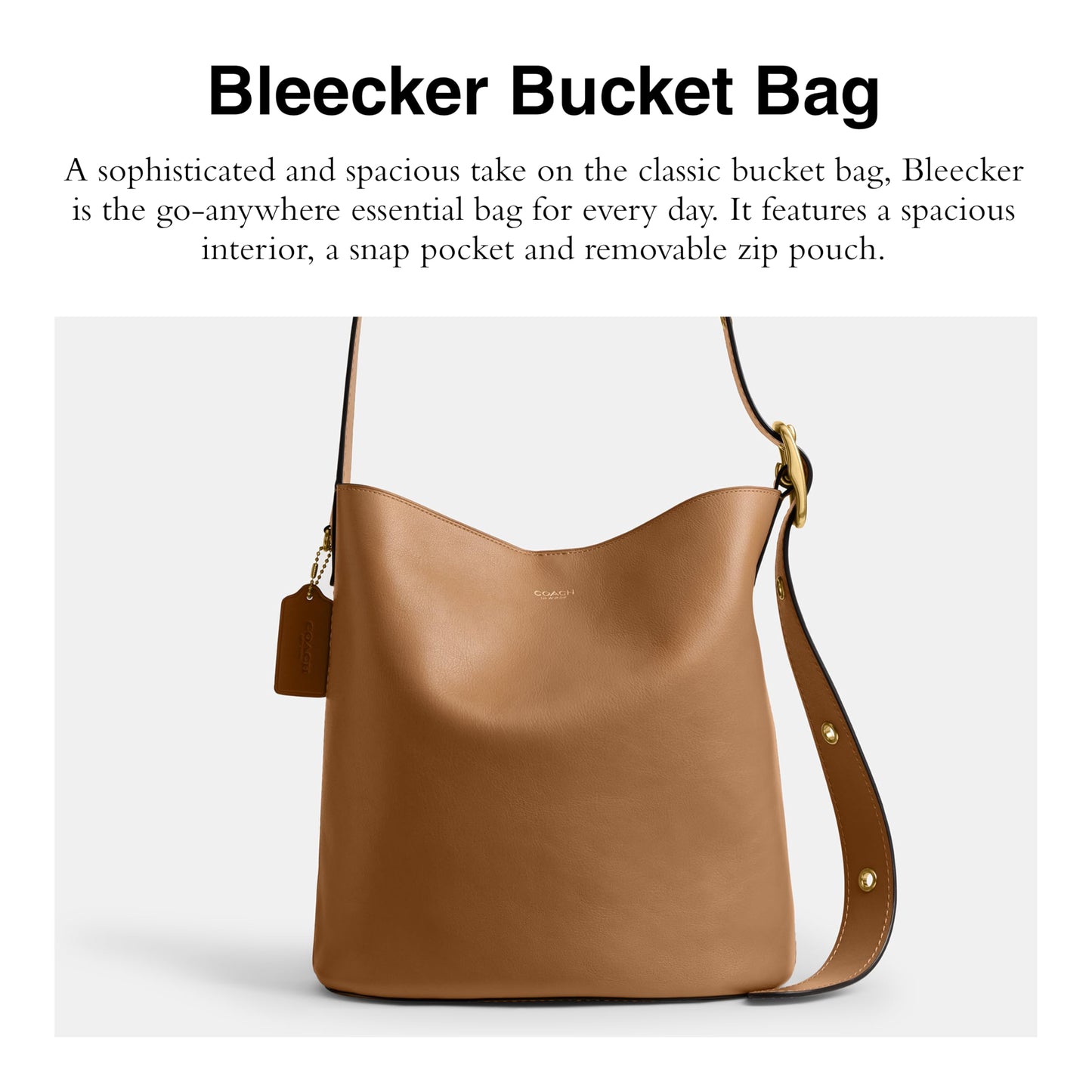 Coach Bleecker Bucket Bag, B4/Honey Brown