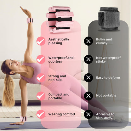 Pilates Wrist & Ankle Weights for Women, Wearable Wrist & Leg Weights Set of 2(1Lb Each) Adjustable Ankle Weights for Walking, Yoga, Dance, Pilates, Pool Exercises and Gym
