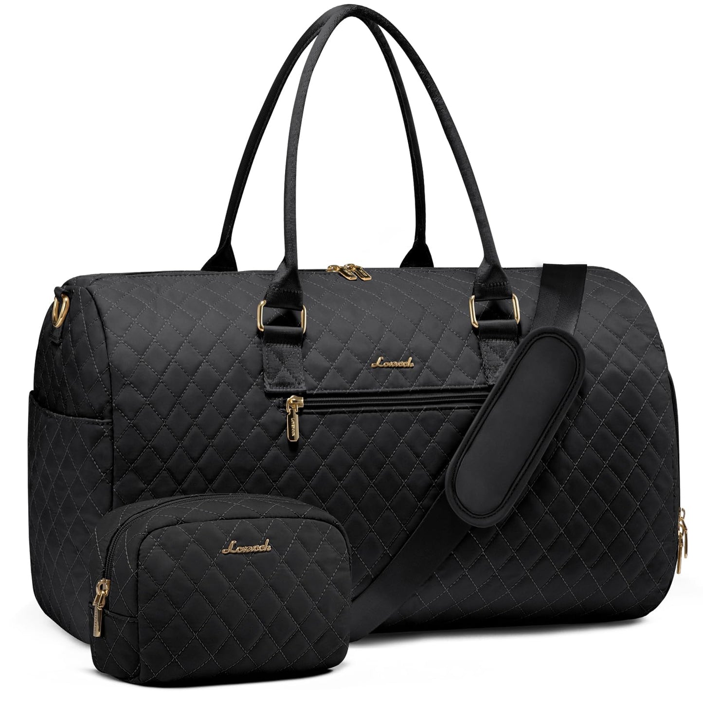 LOVEVOOK Travel Duffle Bag, Weekender Bag for Women with Toiletry Bag, Carry on Overnight Bag with Shoe Compartment, Gym Duffel Bag with Wet Pocket, Mommy Hospital Bags for Labor and Delivery