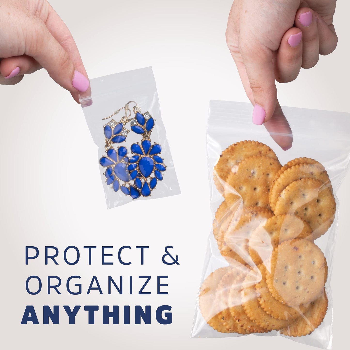 Assorted Clear Plastic Zip Bags - GPI 600 Pack - 2 Mil, 6 Sizes, 1.5"x2"-2"x2"-2"x3"-3"x3"-3"x4"-3"x5", Durable Poly Baggies, Resealable Zip Top Lock for Jewelry, Storage, Packaging & Shipping.