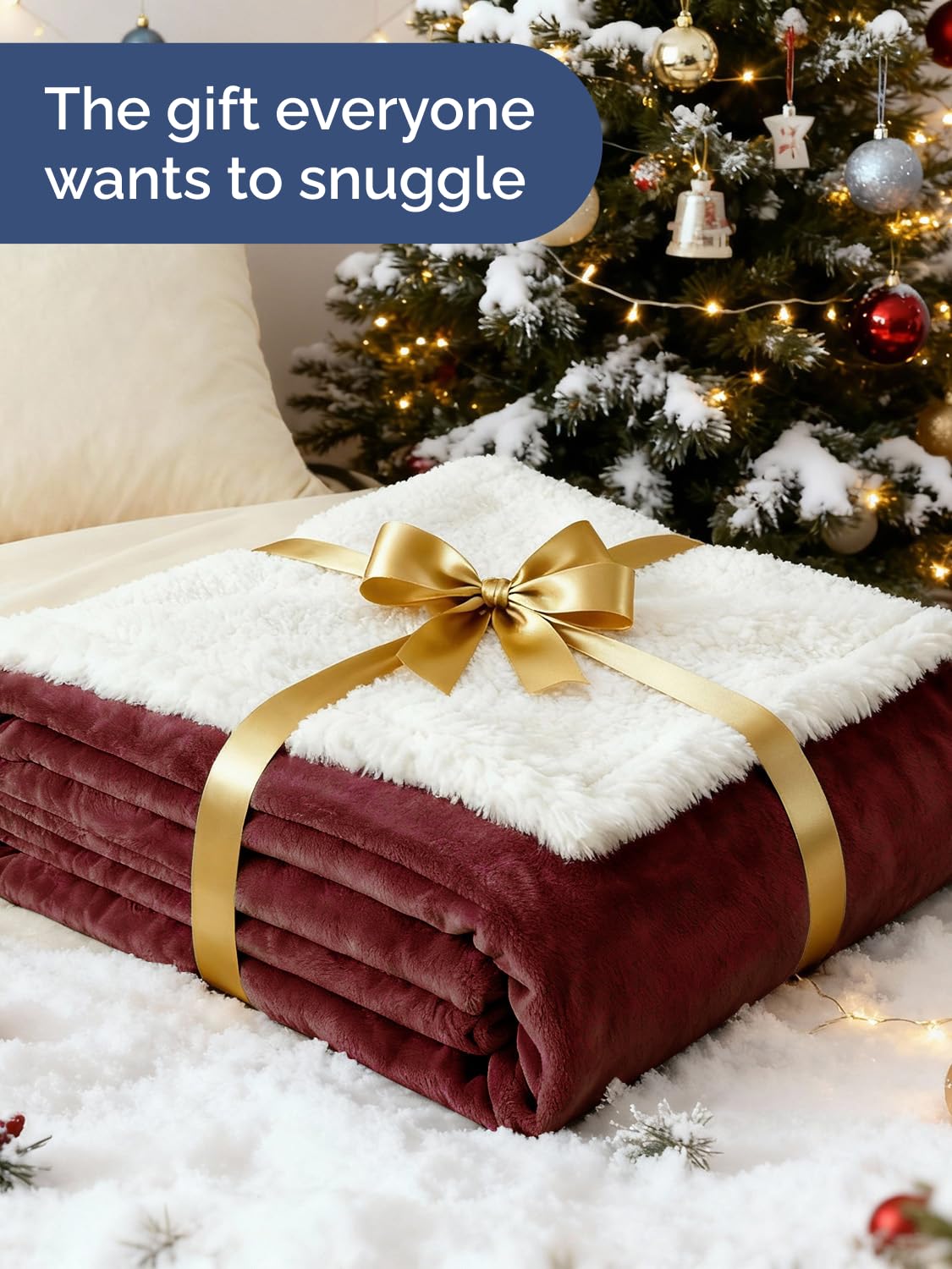 Sherpa Fleece Blanket Kids Size - Reversible Sherpa Fleece Kids Blanket - Super Soft, Double Sided for Bed, Sofa, Couch - Thick, Warm, and Plush - Luxurious Bedding for Winter - Burgundy, 43" x 55"