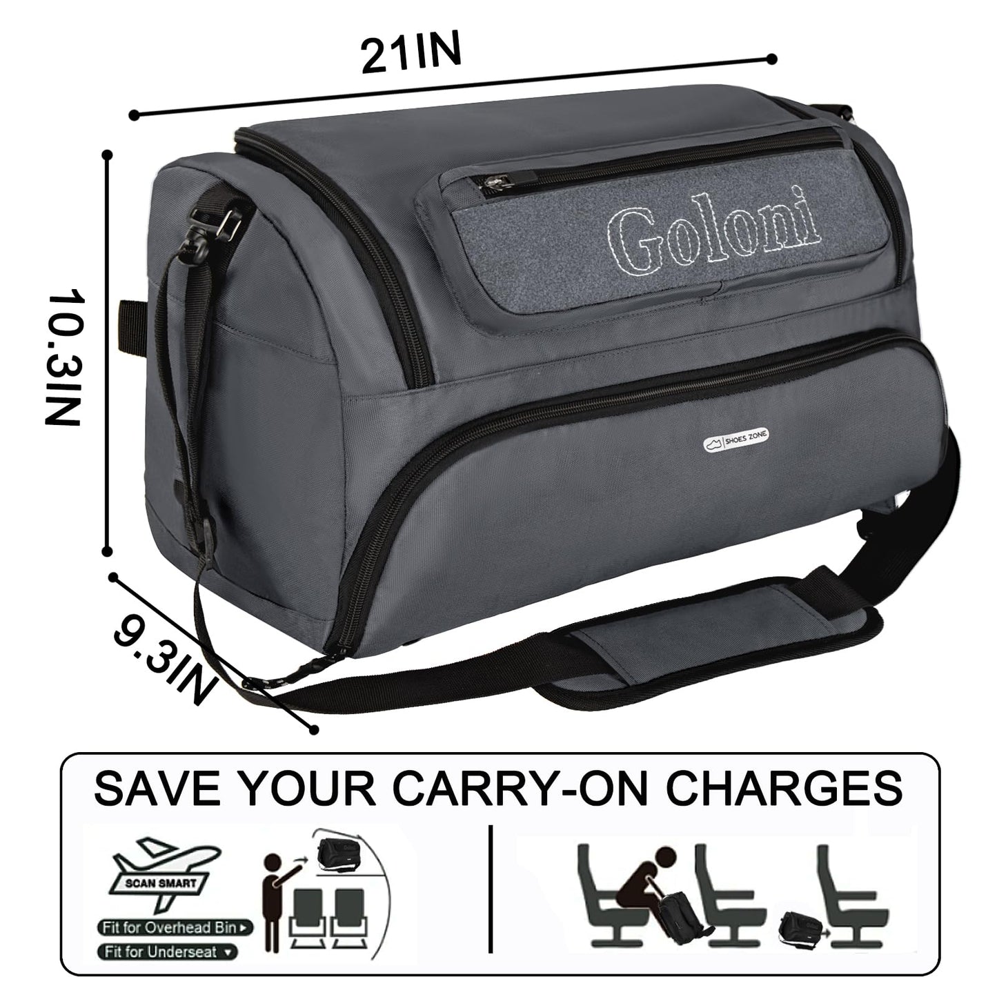 Gym Bag for Men,40L Large 3 in 1 Sports Duffle Bag with Shoes Compartment and Wet Pocket,Travel Backpack Weekender Overnight Bag for Travel, Gym, Sports
