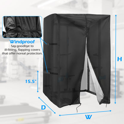 Safipotts Squat Rack Cover, Waterproof Outdoor Gym Equipment Covers with Zipper for Squat Rack/Weight Lifting Rack/Home Gym Workout Equipment (47" W x 69" D x 84" H)