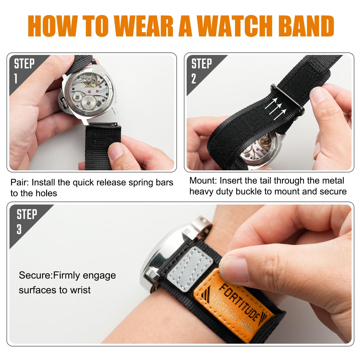 Ritche Christmas Gift Nylon Sport 22MM Quick Release Watch Band for men women,Replacement Timex Watch bands Black, White Elephant Gifts, Stocking Stuffers for Men