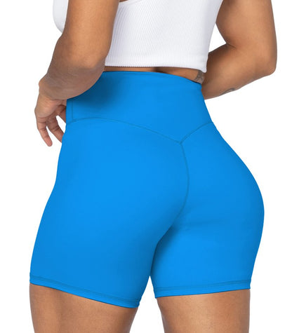 Sunzel Women's Biker Shorts in High Waist Tummy Control with No Front Seam 5" Black+Blue (2 Pack) X-Large