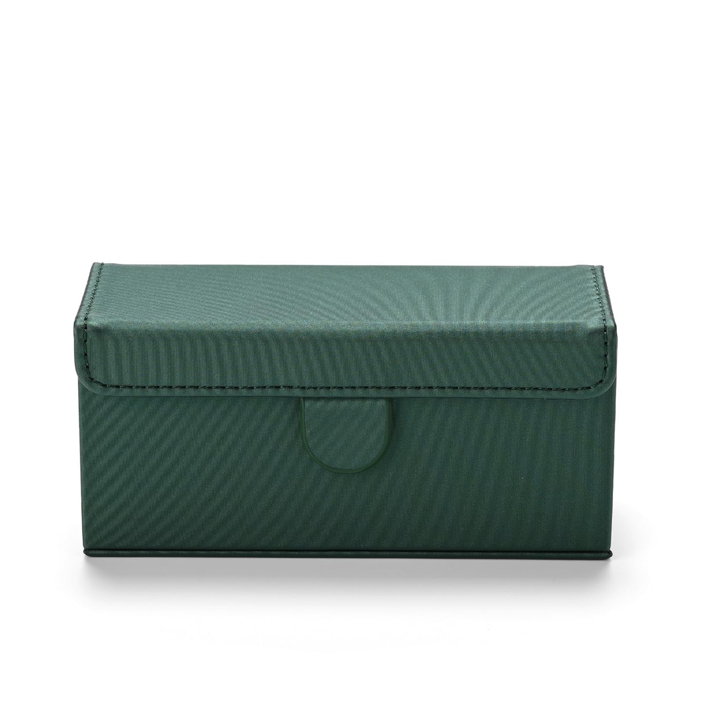 Oirlv Travel Rings Storage Box: Compact Multi-Ring Organizer Case, Premium Leather & Velvet Lined for Tangle-Free Protection, Portable Jewelry Case for Weekend Trips & On-the-Go(Green)