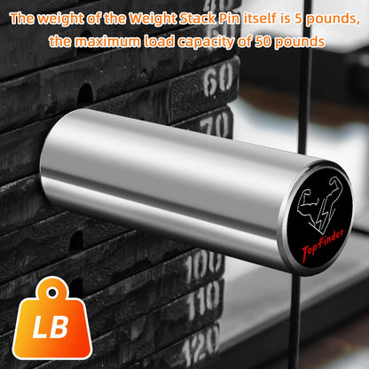 Topfinder Gym Pin Weight Stack Pin Extender for Cable Machines & Home Gyms, Ø 10 mm, Ideal for Weight Lifting & Strength Training to Add Extra Olympic Weight Plates, Durable Steel for Long-Lasting Use