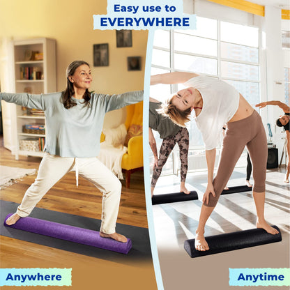 Yes4All High-Density EPP Half Round Back Roller Foam, Exercise Foam Roller for Yoga, Pilates & Stretching - 12, 18, 24, 36 inch