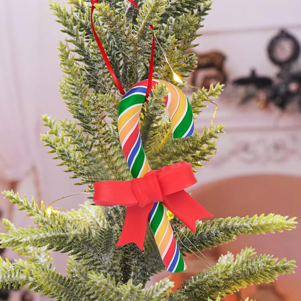 8 PCS Christmas Candy Ornaments, Polymer Clay Lollipop Hanging Decor for Xmas Tree, Holiday Party Decoration by Aurdox