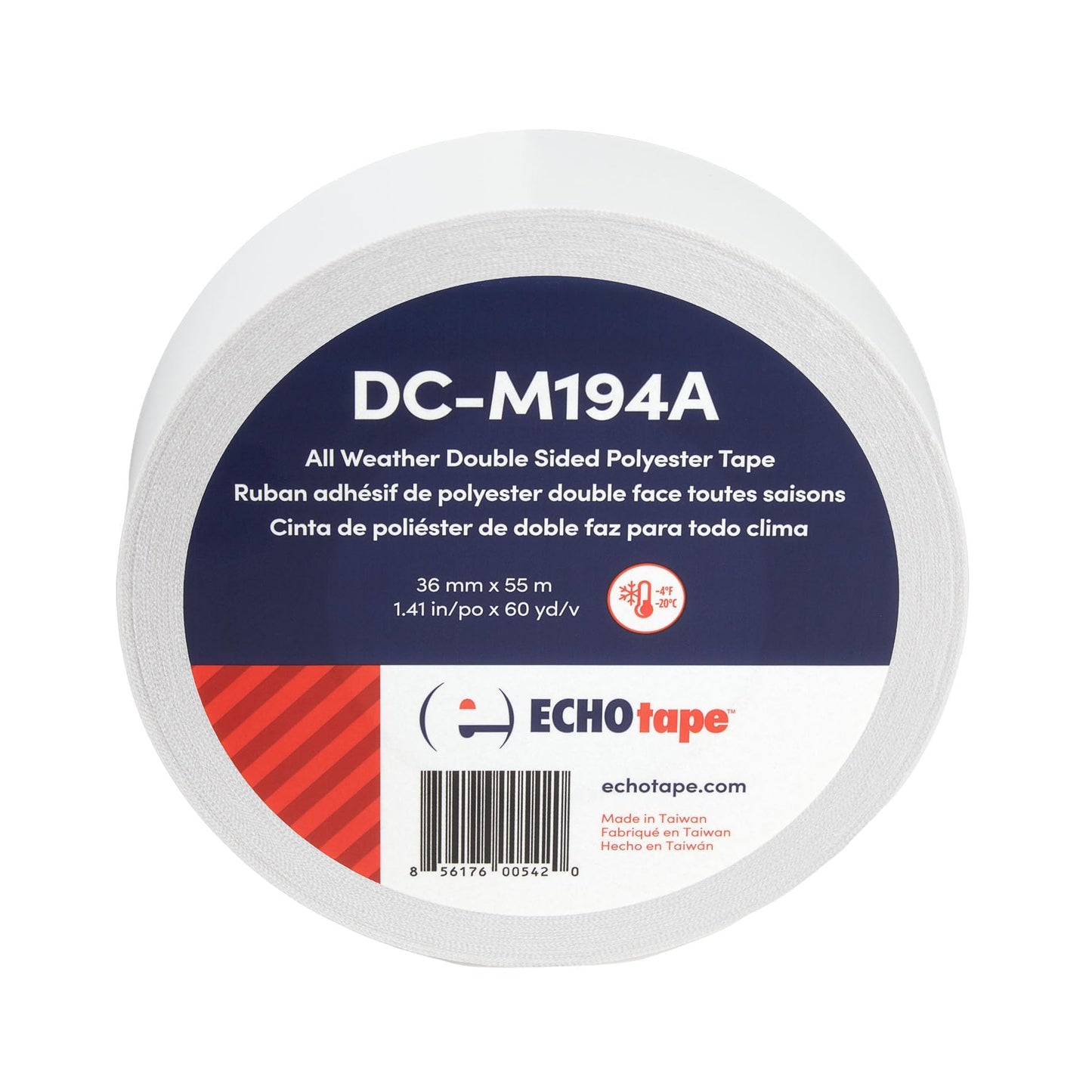 ECHOtape DC-M194A | Double-Sided Polyester Tape | Clear Thin Tape | All Weather/Cold Weather Tape | Insulation Mounting Tape | Contractor Tape | Superior Holding Power | 1.41 in x 60 yd
