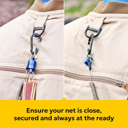 SF Strongest Magnetic Release Holder with Coiled Lanyard Aluminum Alloy Hook - Blue