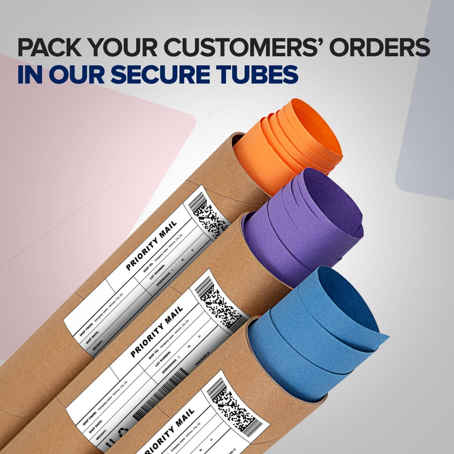 Paclord 3" x 36" Heavy-Duty Reinforced Cardboard Mailing Tube, Pack of 6 Tubes with 12 Caps – Secure USPS Approved – Great for Shipping and Storing of Prints, Artwork, Posters or Documents