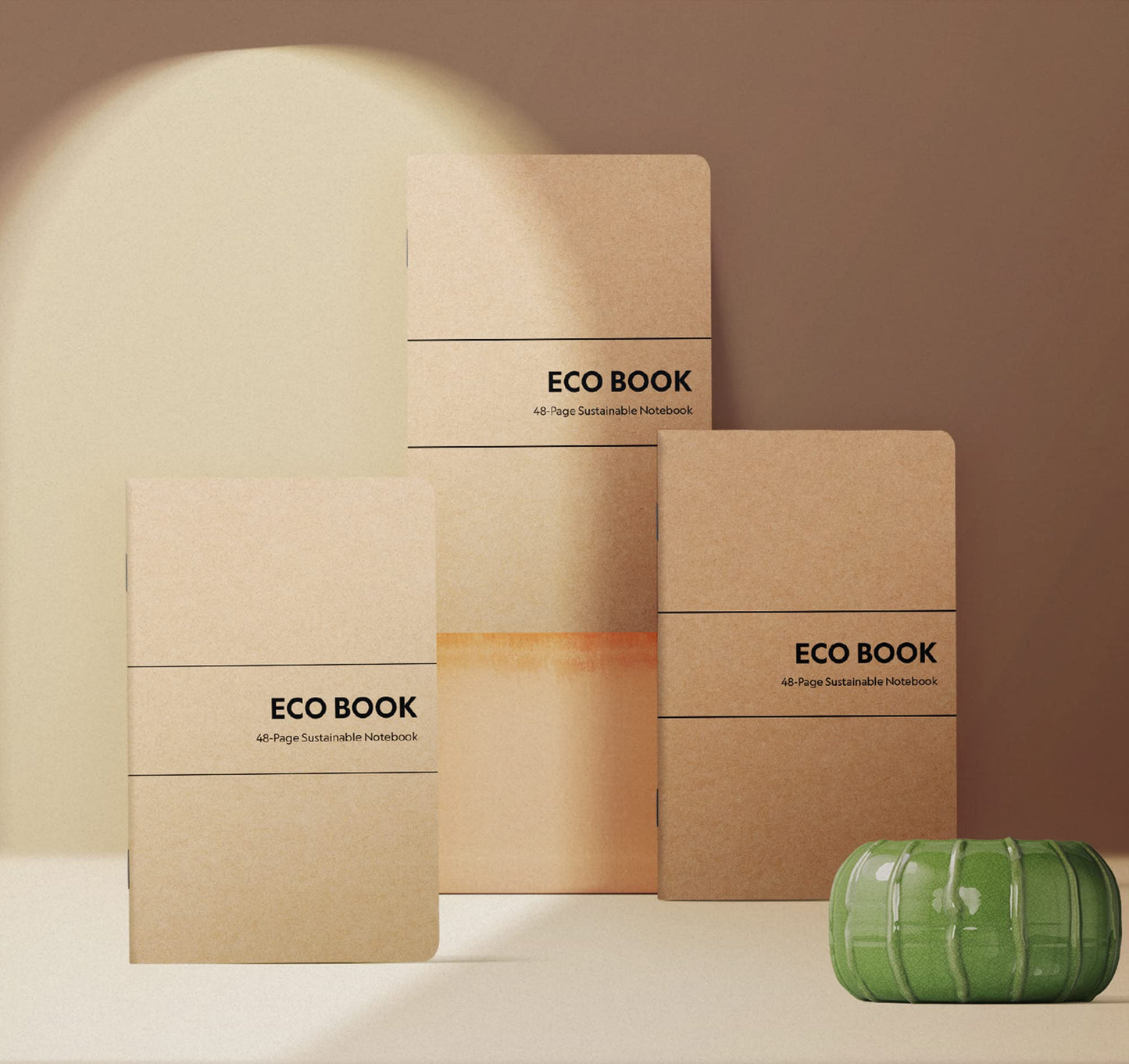 Eco Books Small Pocket Notebook Pack – 3.5 x 5.5 In., 48Page Lined Paper Mini Notebooks Made with FSCCertified Recycled Paper – 80# Kraft Paper Cover, 60# Interior Pages – Kraft Paper Notebooks by