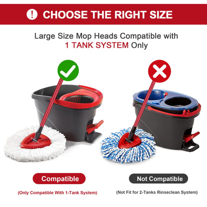 Mop Replacement Heads for O-Ceda Mop Replace Head EasyWrin Spin Mop Heads Replacements, Microfiber Spin Mop Refills, Easy Cleaning Mop Head Replacement (White-3 Mop Heads)
