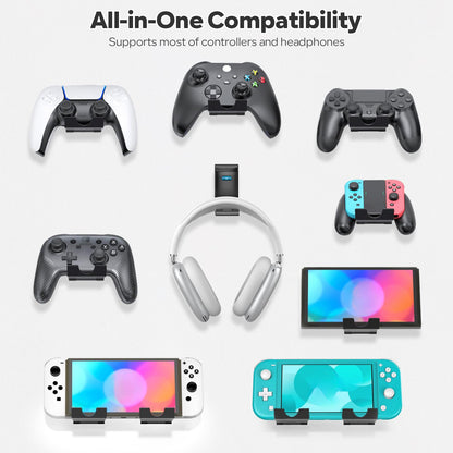 OIVO Controller & Headset Wall Mount Holder Stand, Foldable Headphone Stand, Gaming Controller Holder Hanger Hook, Universal Storage Sega Genesis Games Controller/Earphone/Game Accessories-13 Packs