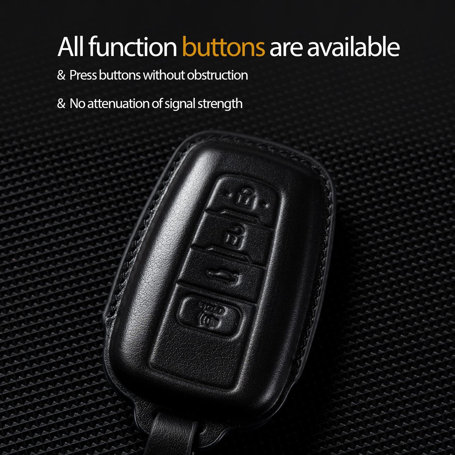 Smyfob Compatible with Toyota Key fob Cover Leather Toyota Keychain Holder case Protector Avalon Camry TRD Corolla Highlander Prius Prime RAV4 Prime CHR Accessories