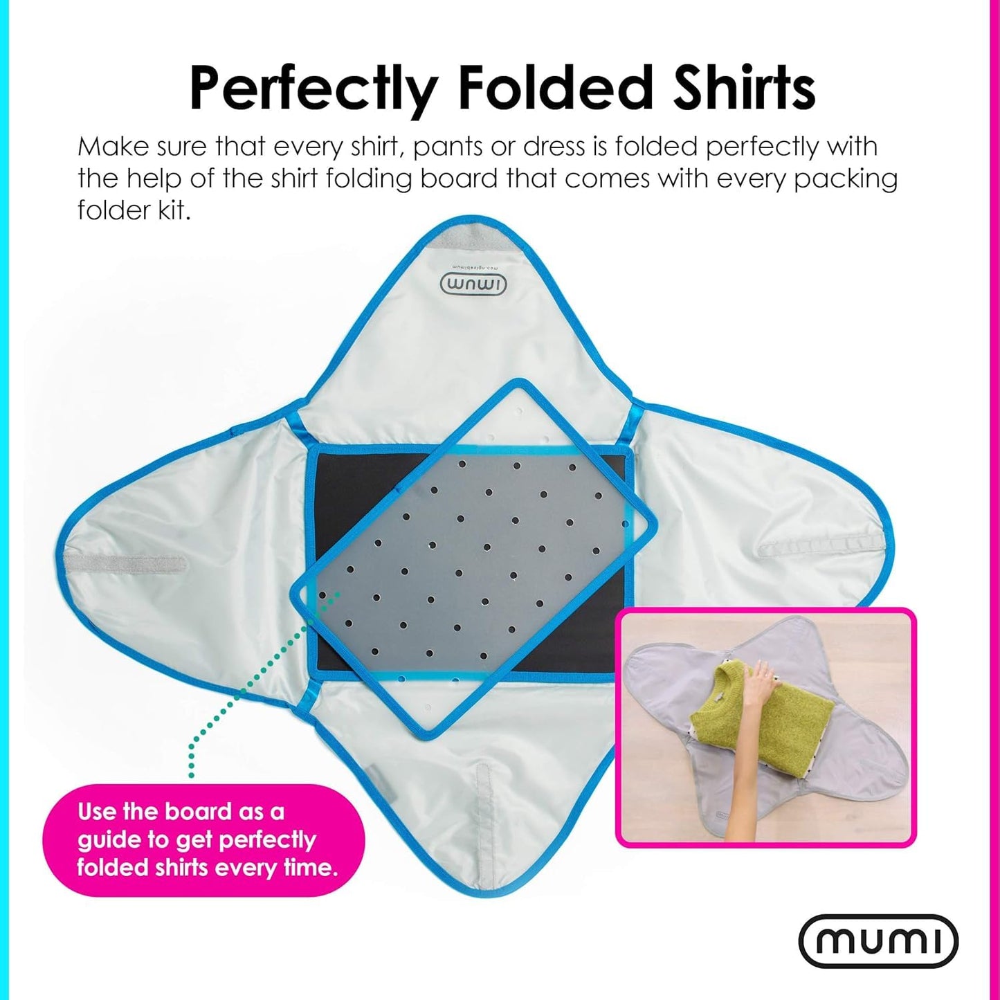 MUMI Travel Garment Bag Folder – 14.5" x 10.5" Foldable Clothes Organizer for Luggage | Anti-Wrinkle Suit & Shirt Case for Men & Women | Carry-On Garment Bag for Travel, Flights & Packing (Pink)