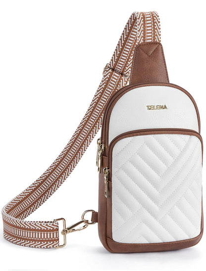 Telena Crossbody Sling Bags for Women, PU Leather Fanny Packs Cross Body Bag for Woman