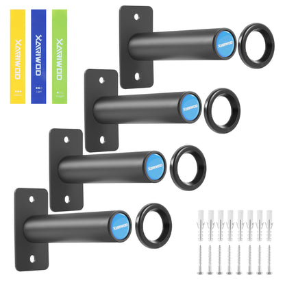 XARIWOD Wall Mounted Weight Plate Holder for 2" Olympic Plates - Heavy Duty Weight Plate Rack, 300 lbs Capacity, Home Gym Storage Organizer with Mounting Hardware (4 Pack)