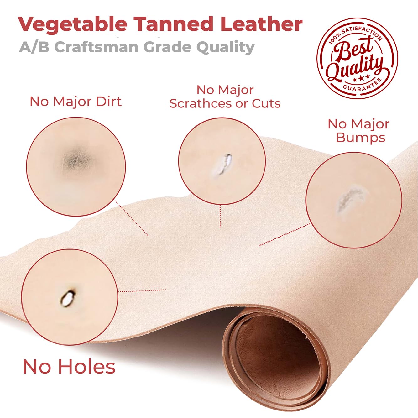 ELW Leather Strap, 8-9 Oz, 1.25 inch Wide x 40", Cowhide Veg Tan Leather Belt Blank, Leather Strips, Tooling Leather, Tan Straps for Crafts, Belt Making & Crafting Blank Hide