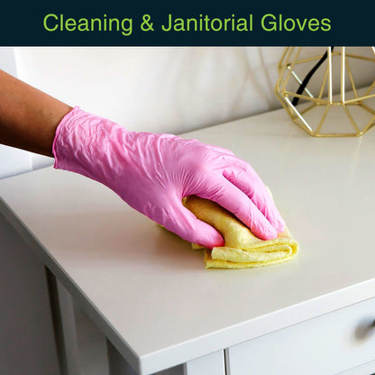 FifthPulse Pink Vinyl Disposable Gloves Medium 50 Pack - Latex Free,Powder Free Medical Exam Gloves - Surgical,Home,Cleaning,and Food Gloves - 3 Mil Thickness,Medium